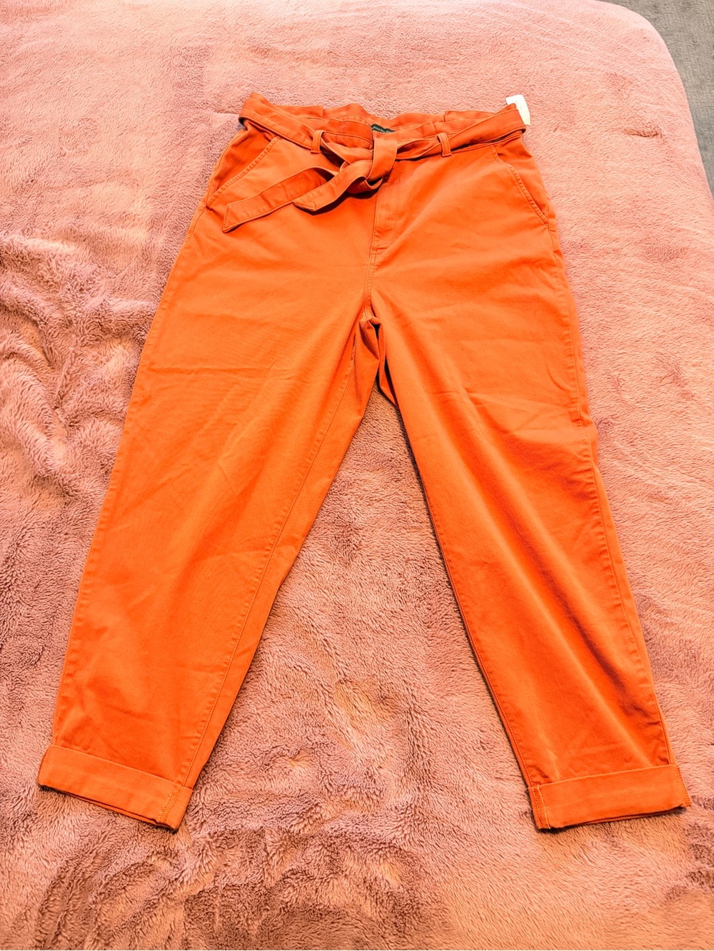 Banana Republic Orange Paperbag Waist Chinos with Tie